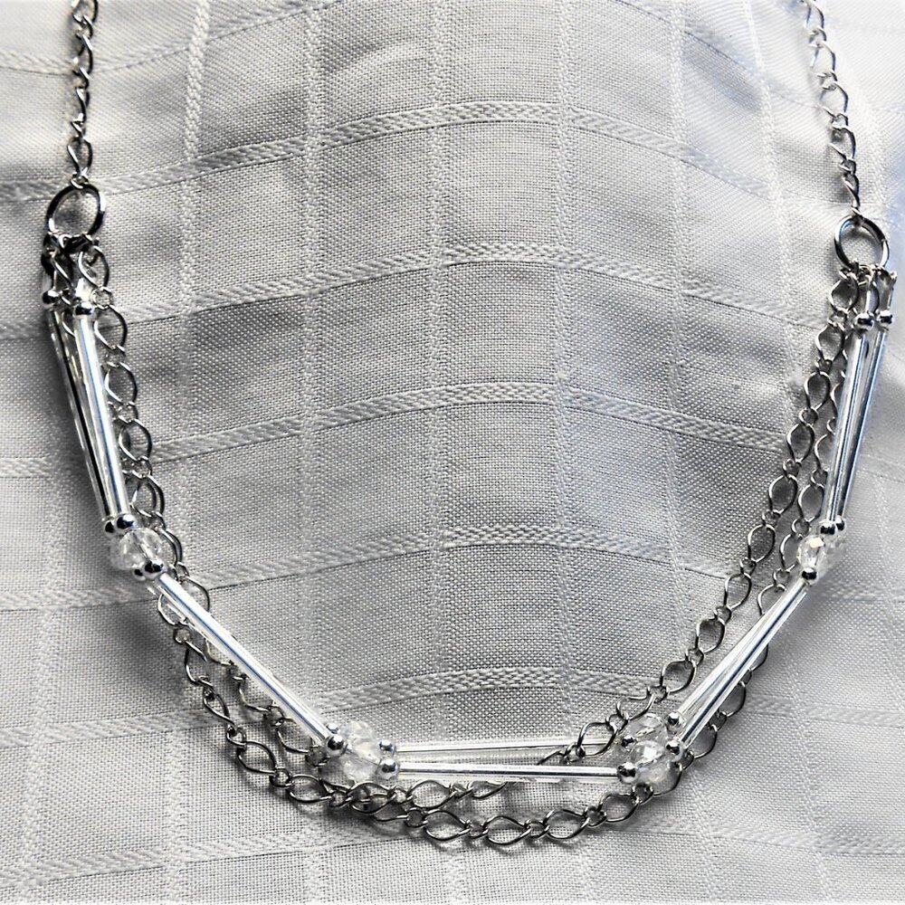 No 187 Magnificent princess handmade necklace with multiple rows of glass tubes